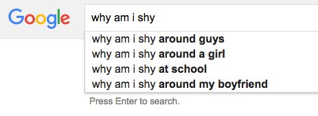 why am i shy google